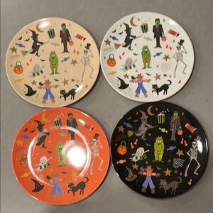 Rifle Paper Co. Halloween Plates - Orange, Black, Cream, White